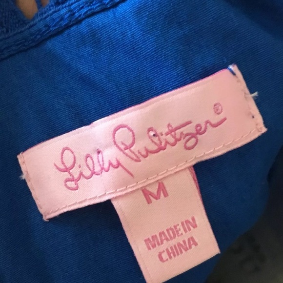 Lilly Pulitzer Foley Dress Blue Battenburg Lace M - Picture 5 of 5